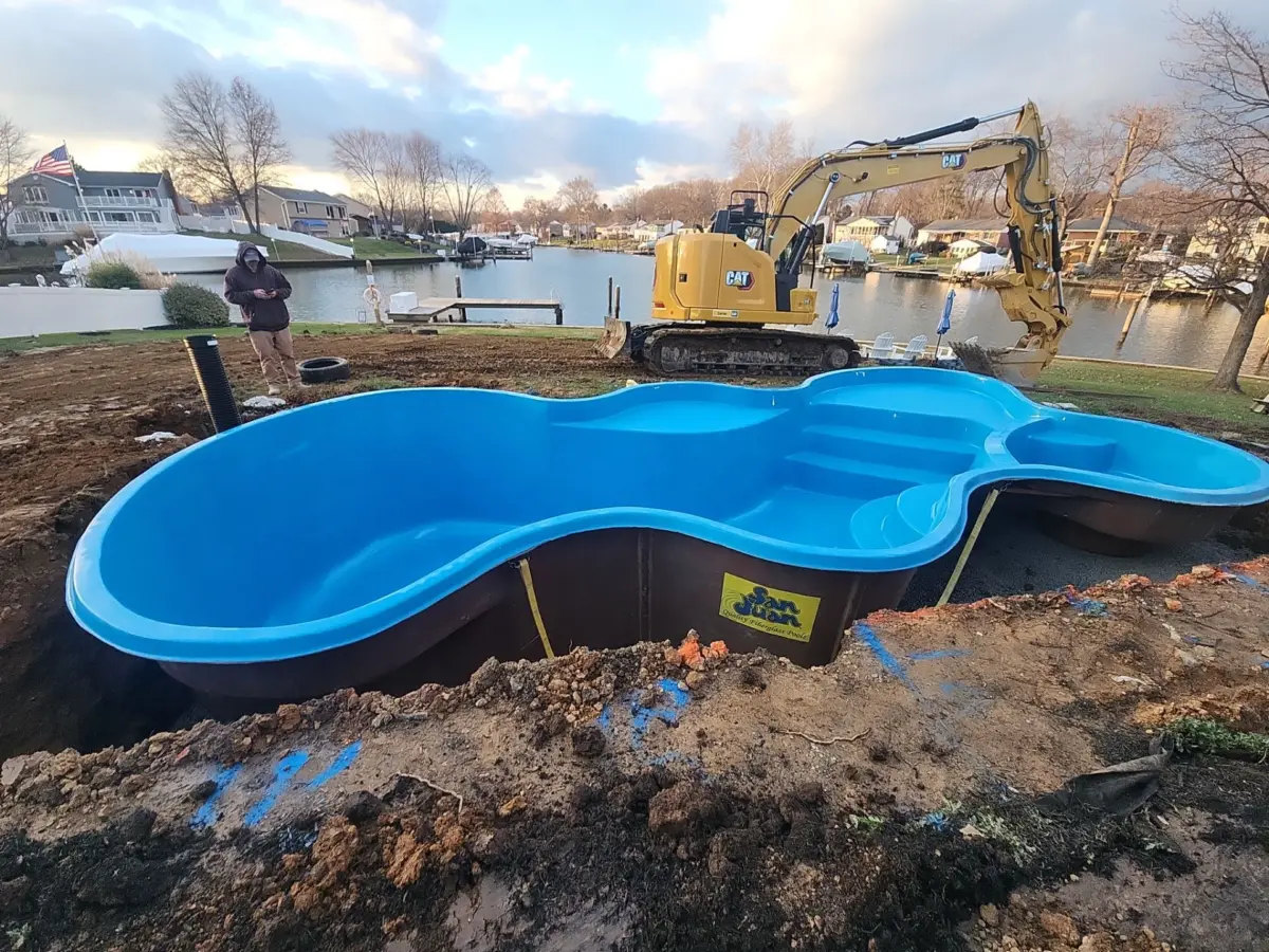 construction for inground pool installation
