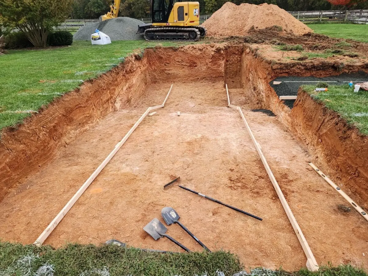excavation for inground pool installation